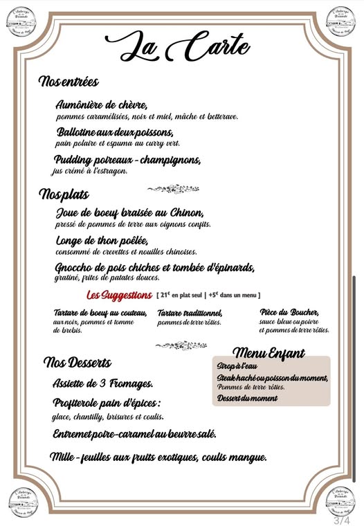 Menu - Page droite